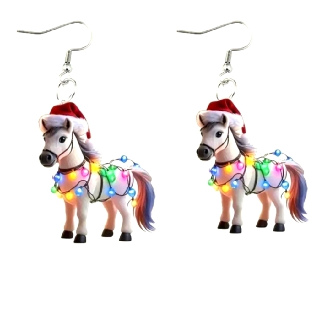 Holiday hand crafted dangle earrings